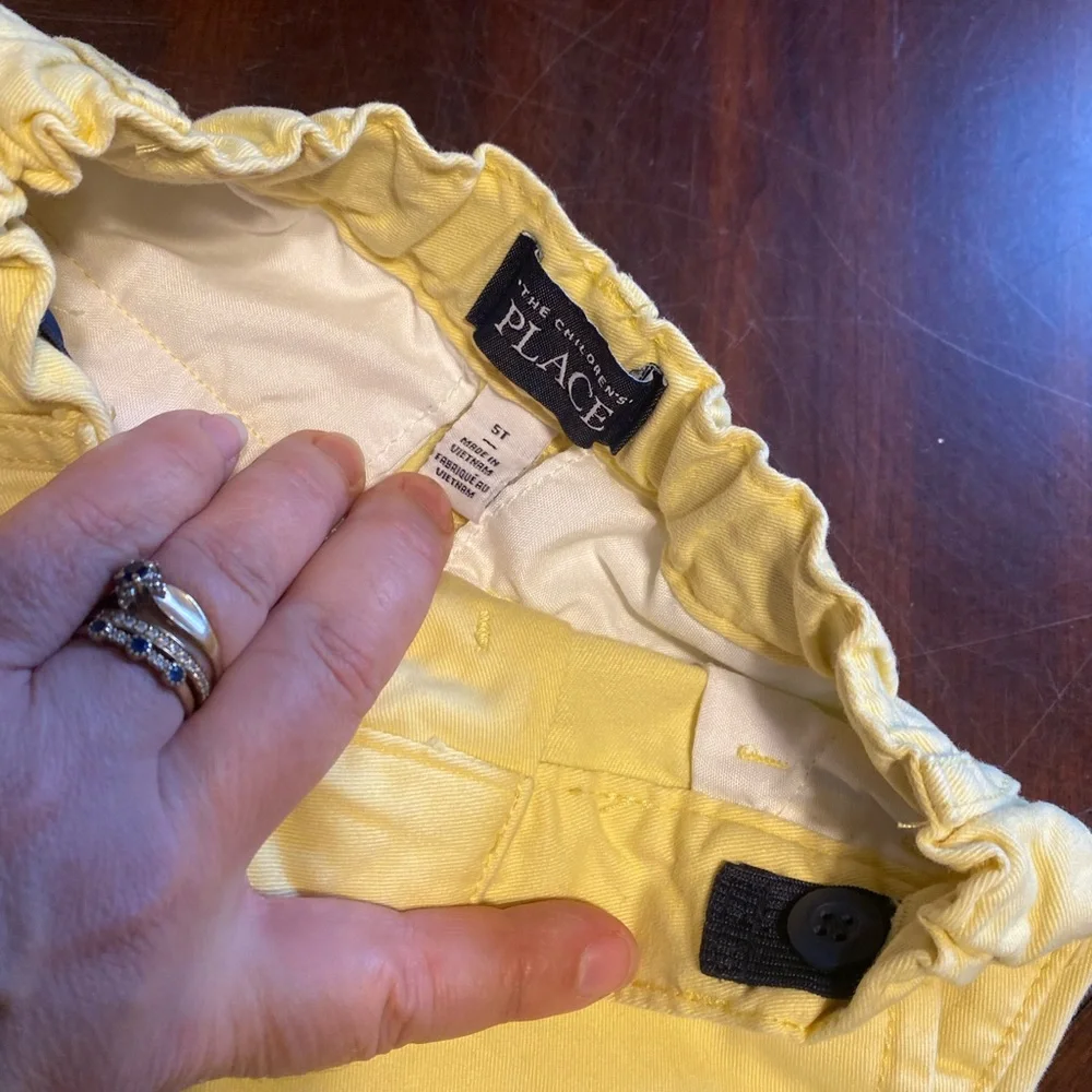 The Children's Place Pale Yellow Cotton Chino Shorts